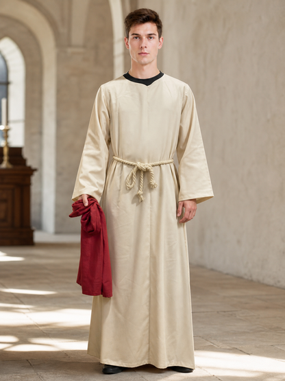 Jesus Costume with a Long Robe and Red Detail