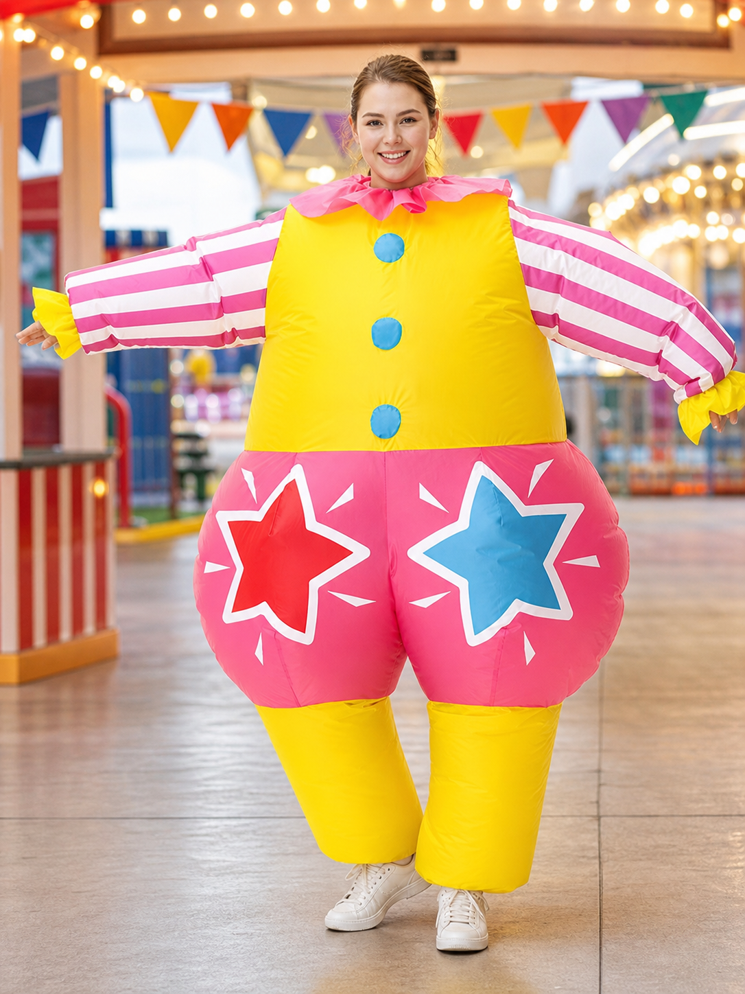 Inflatable clown costume for parties and carnivals