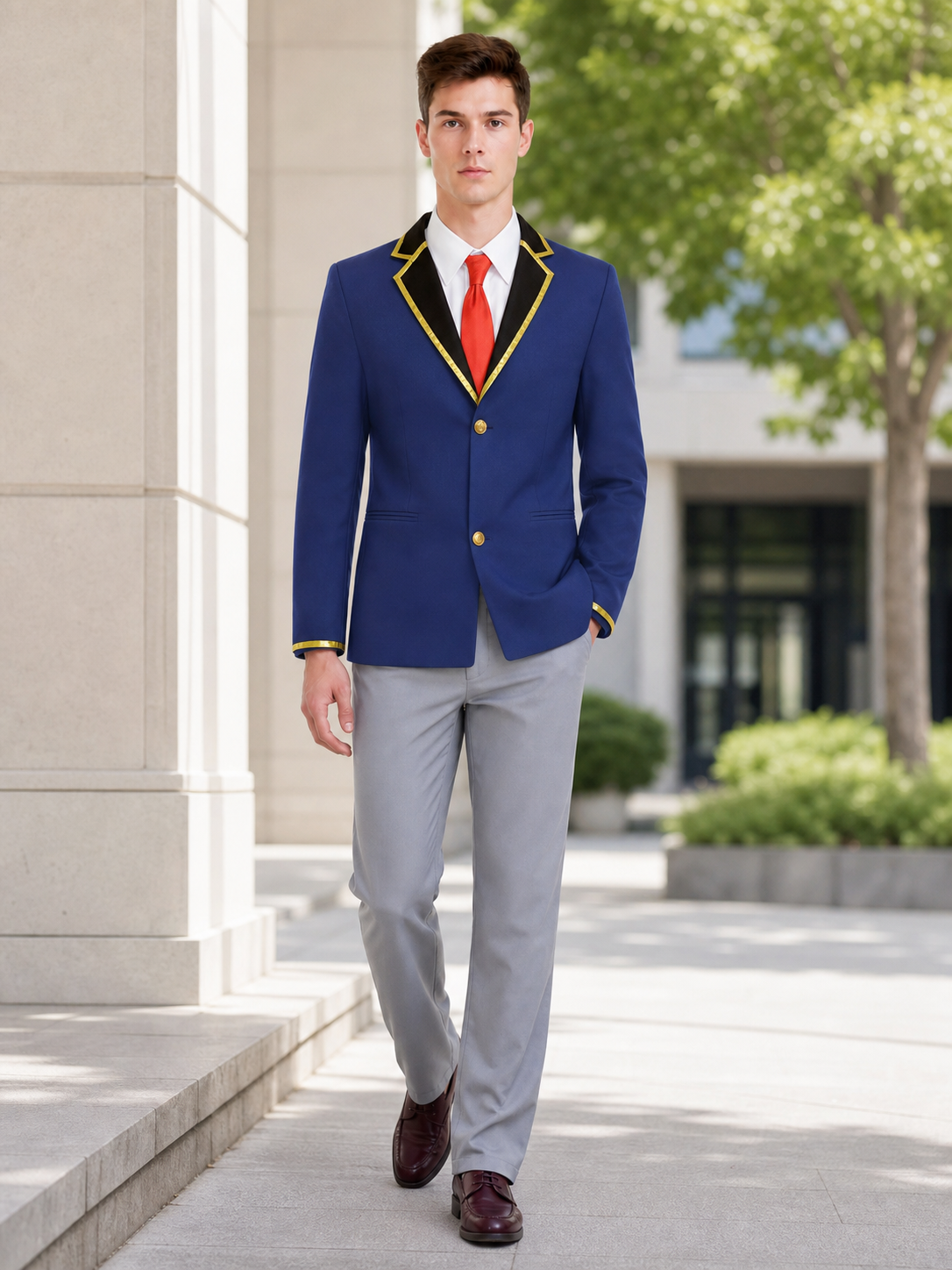 Cosplay costume: jacket, shirt, tie, and pants