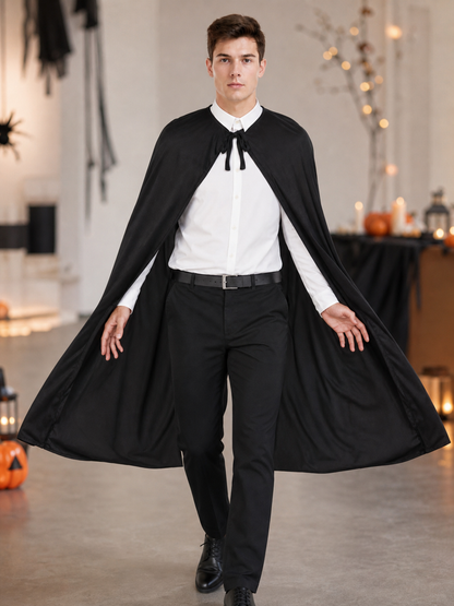 Long Black Cape for Halloween and the Stage