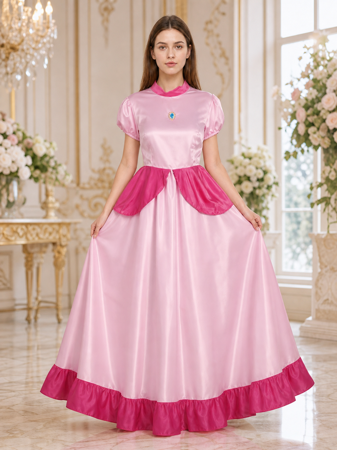 Princess Peach costume dress with crown