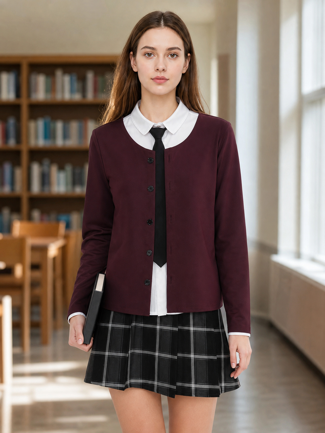 Frank cosplay costume: shirt, cardigan, skirt