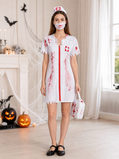 Halloween Costume with Bloody Details and Mask