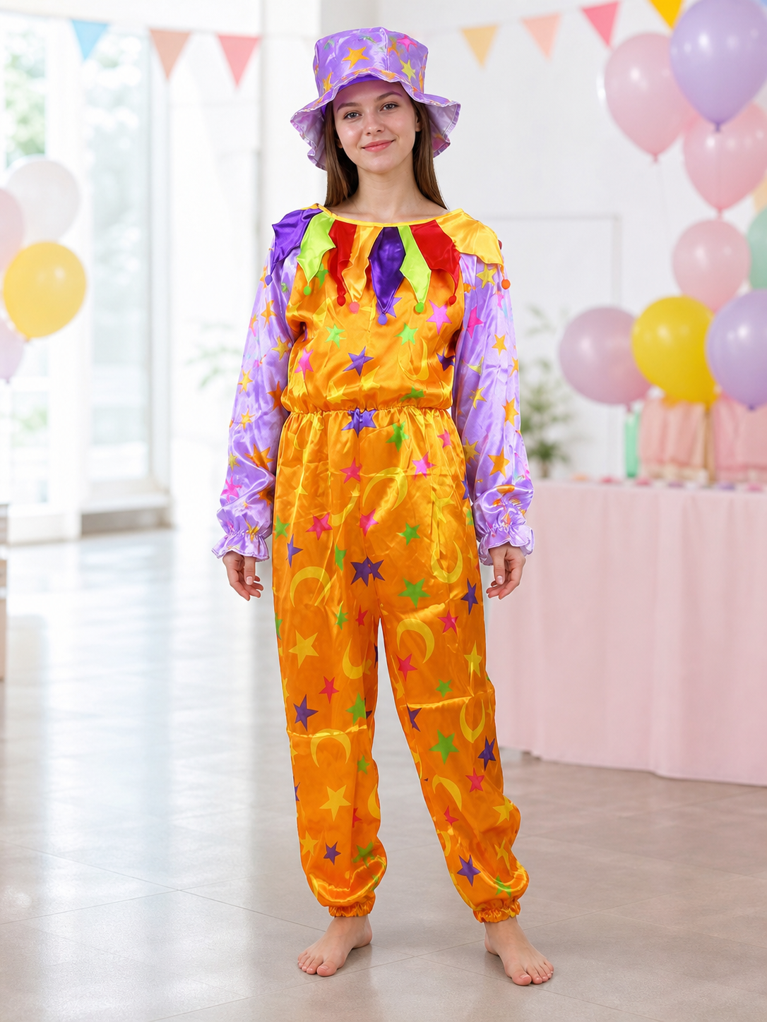 Clown Costume with Hat for Parties and Stage