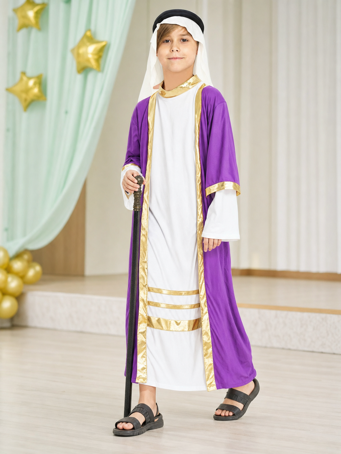 Kids' Arabian Costume with Cape and Headpiece