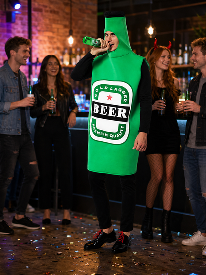 Halloween Beer Bottle Costume with Hood lifestyle view 2