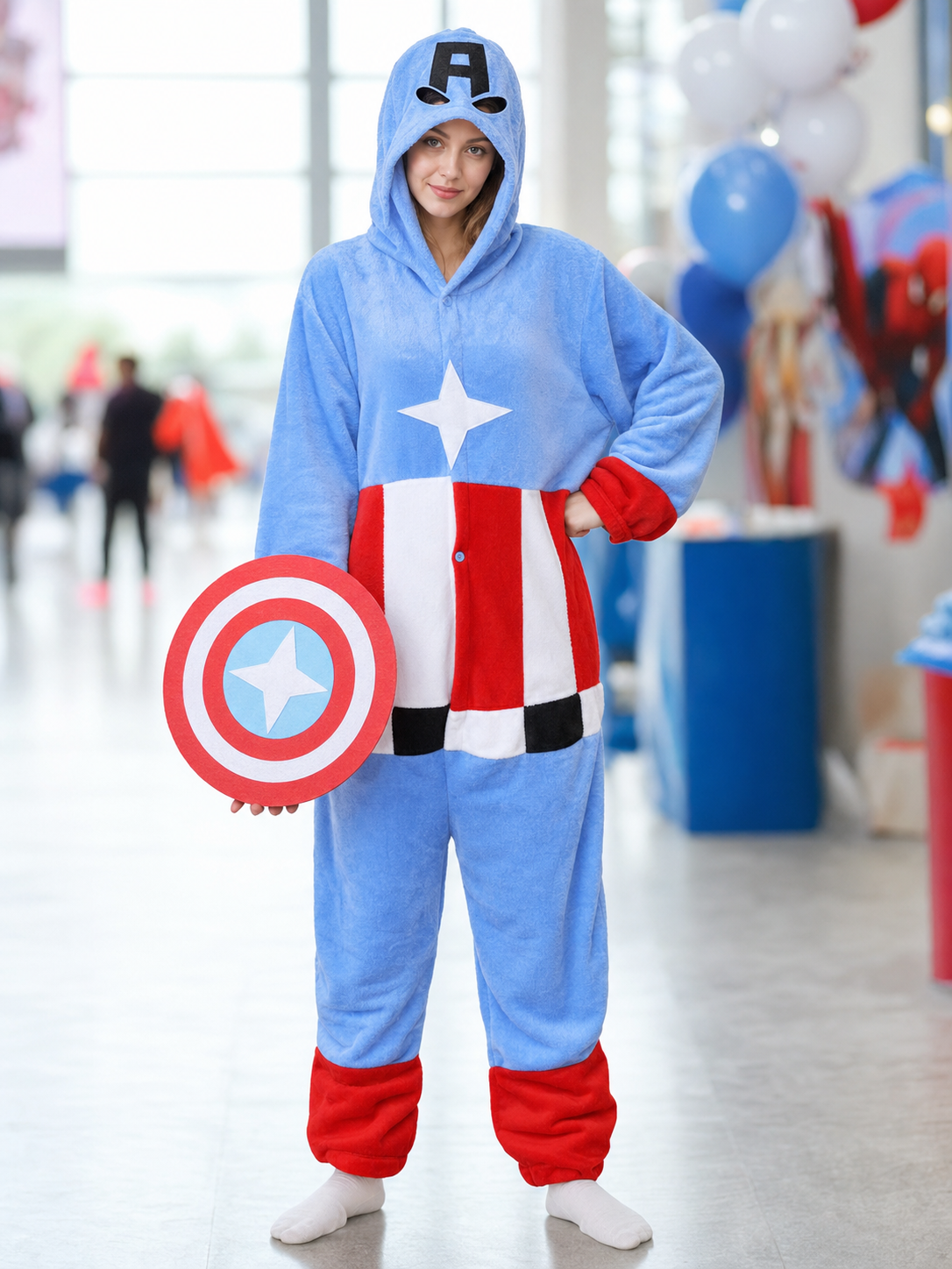 Hooded Superhero Costume Jumpsuit