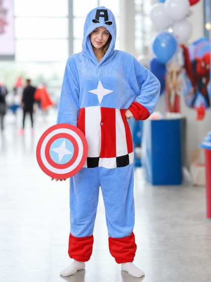 Hooded Superhero Costume Jumpsuit