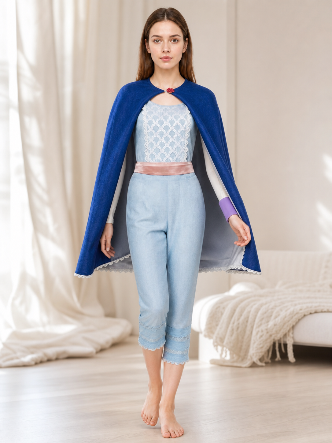 Cosplay Costume with Cape, Top, and Pants