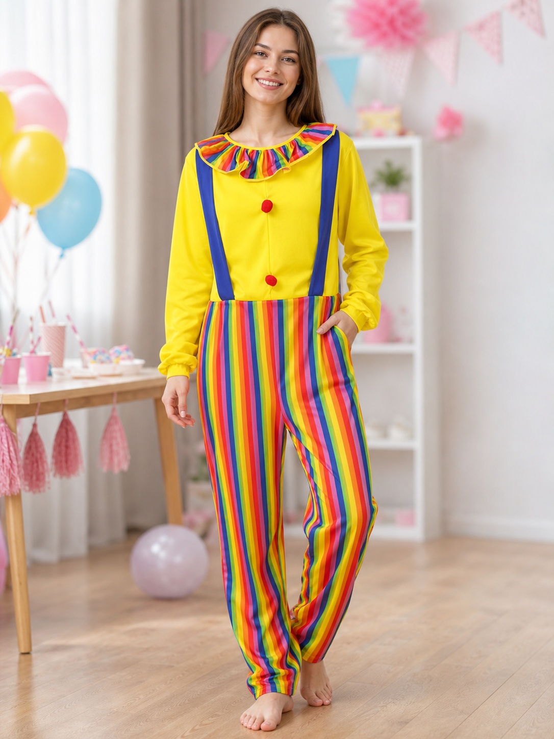 Clown Jumpsuit Costume for Stage and Halloween