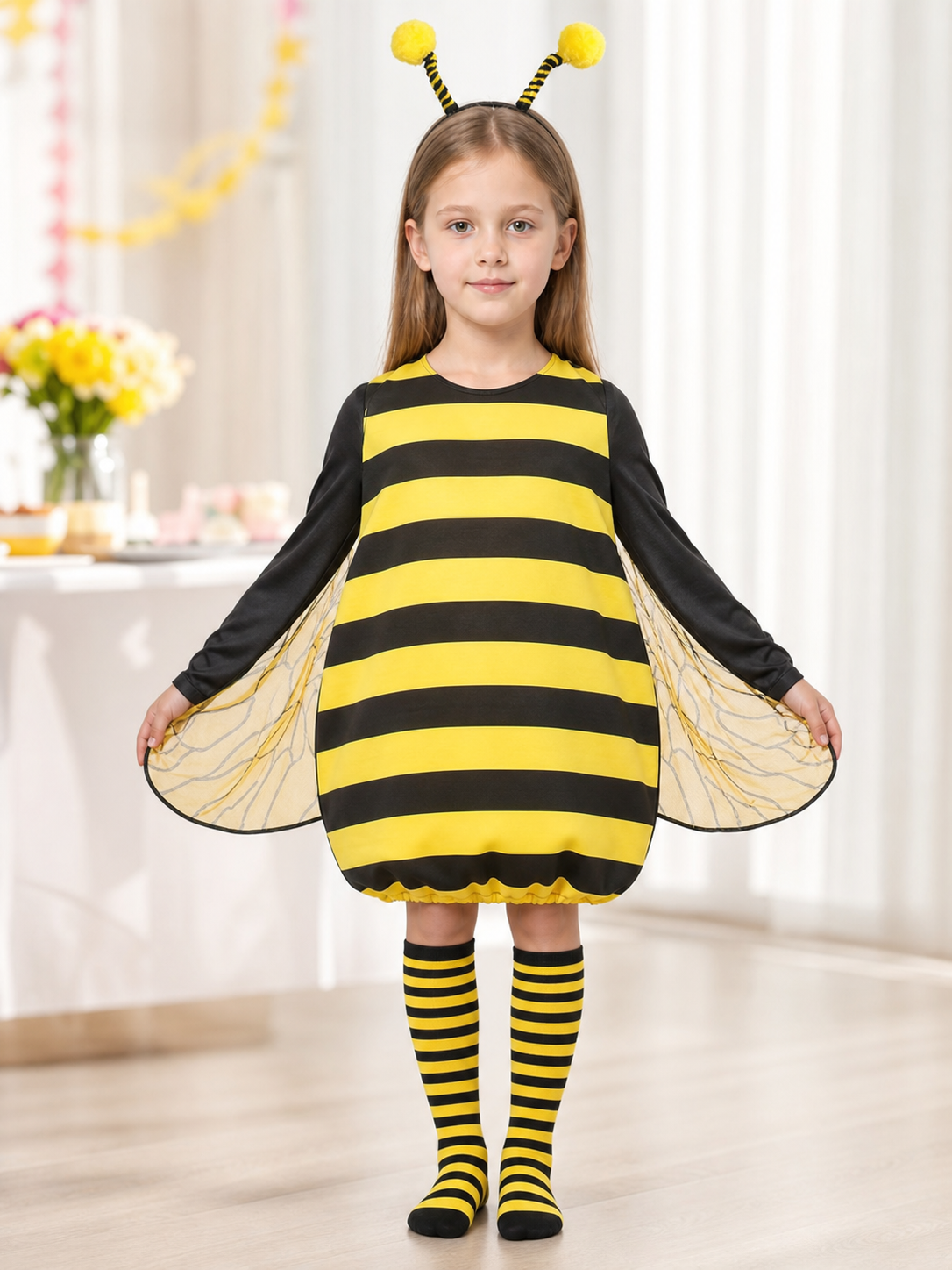 Striped Bee Costume with Wings