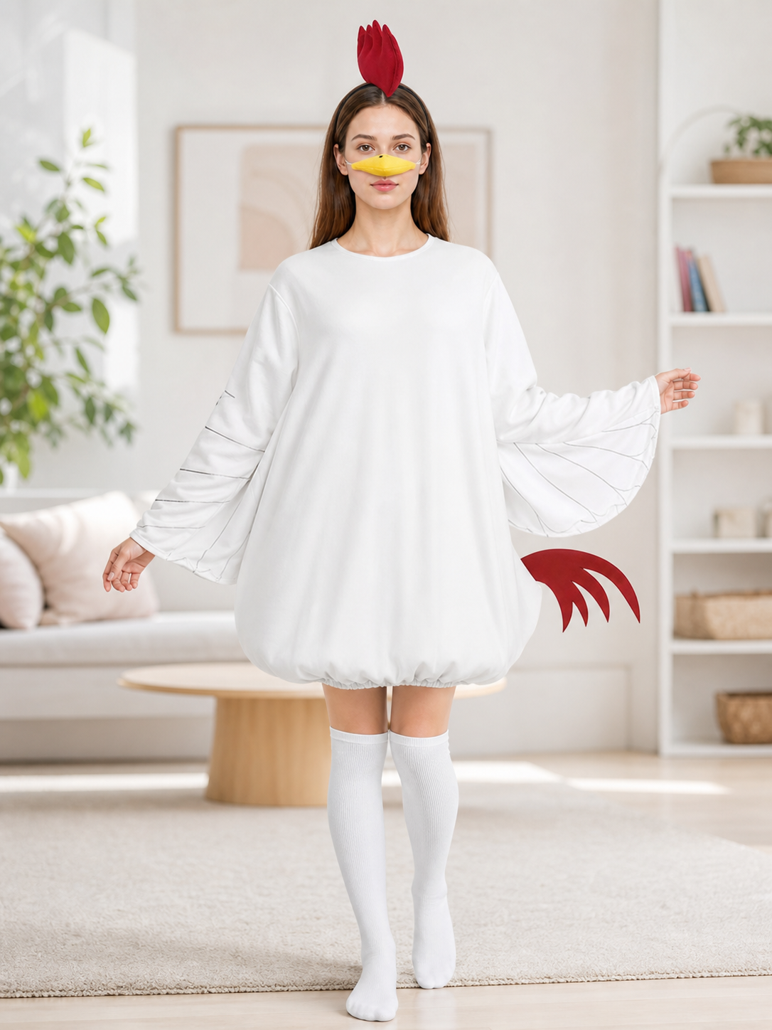 Adult Chicken Costume with Wings and Accessories