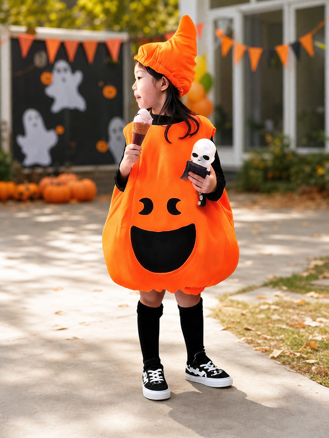 Pumpkin Halloween Costume with Hat