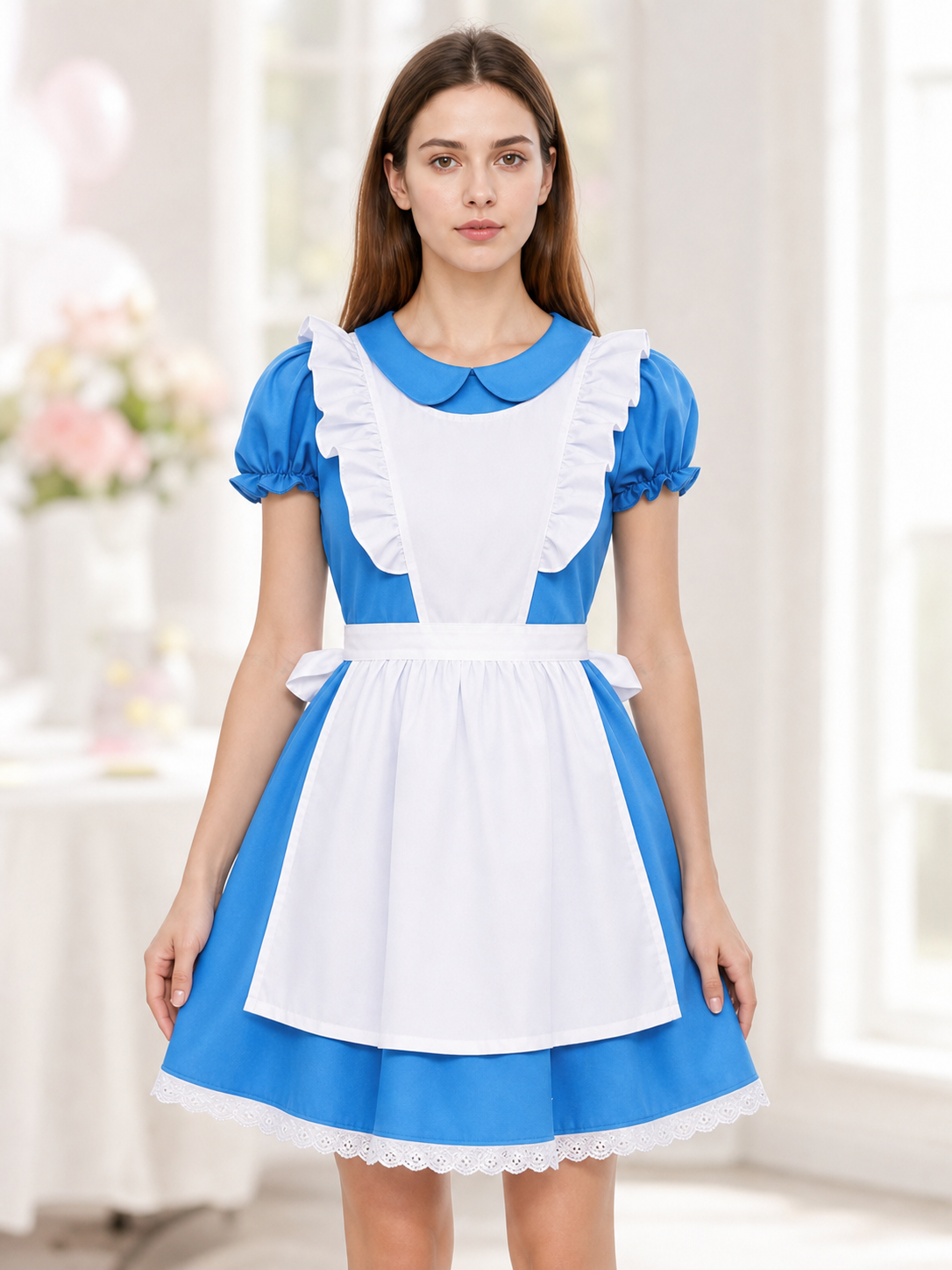 Blue and White Alice Costume Dress with Accessories