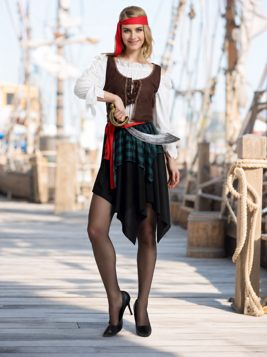Adult Pirate Costume for Halloween and Cosplay
