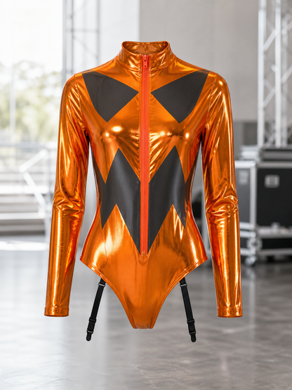 Black and Orange Cosplay Jumpsuit Costume