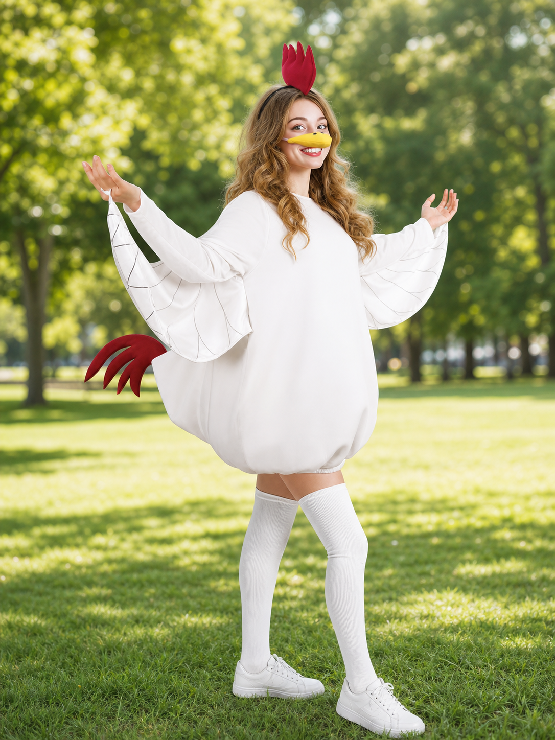 Adult Chicken Costume with Wings and Accessories