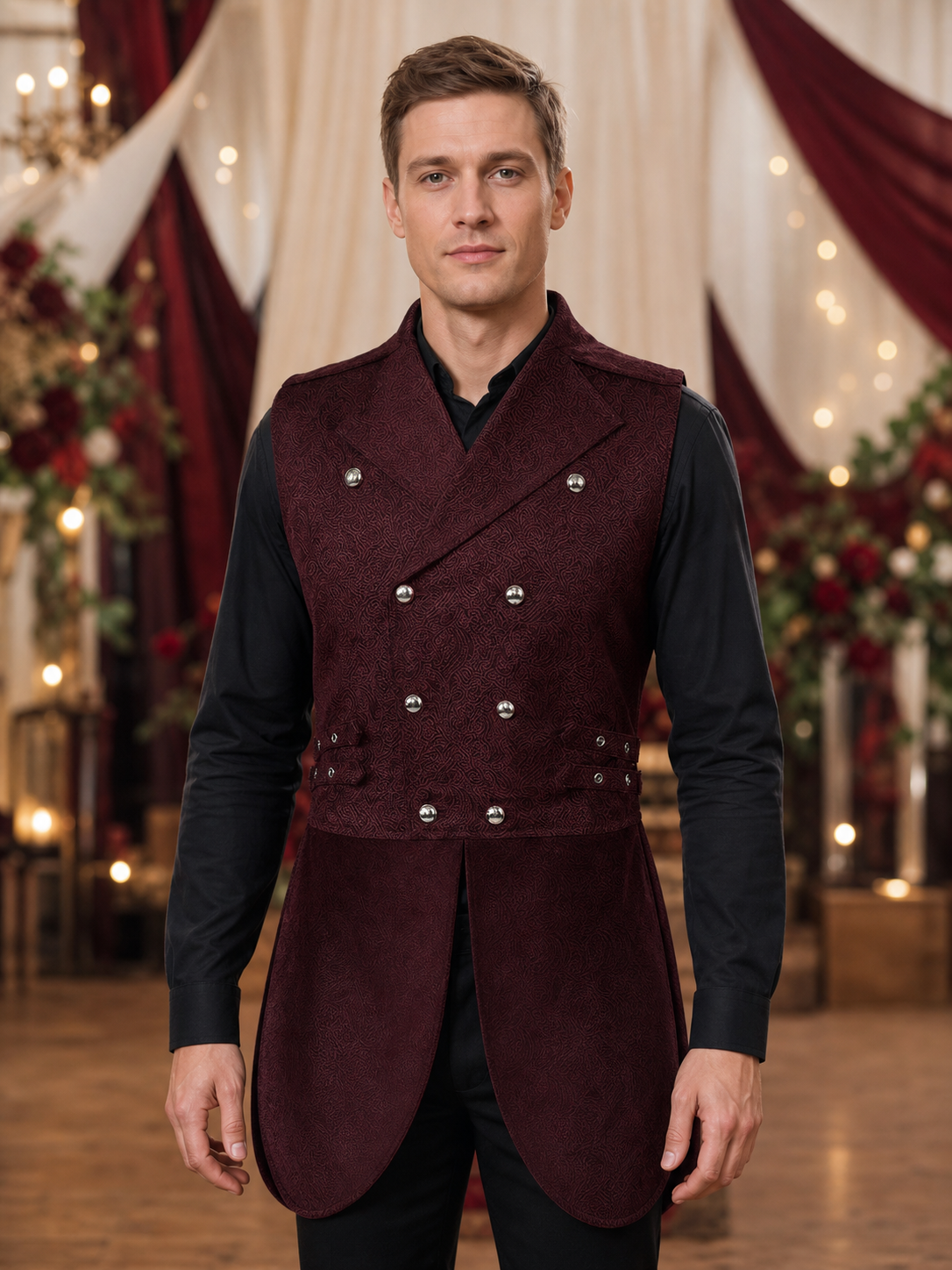 Victorian-Style Suit Vest, Wine
