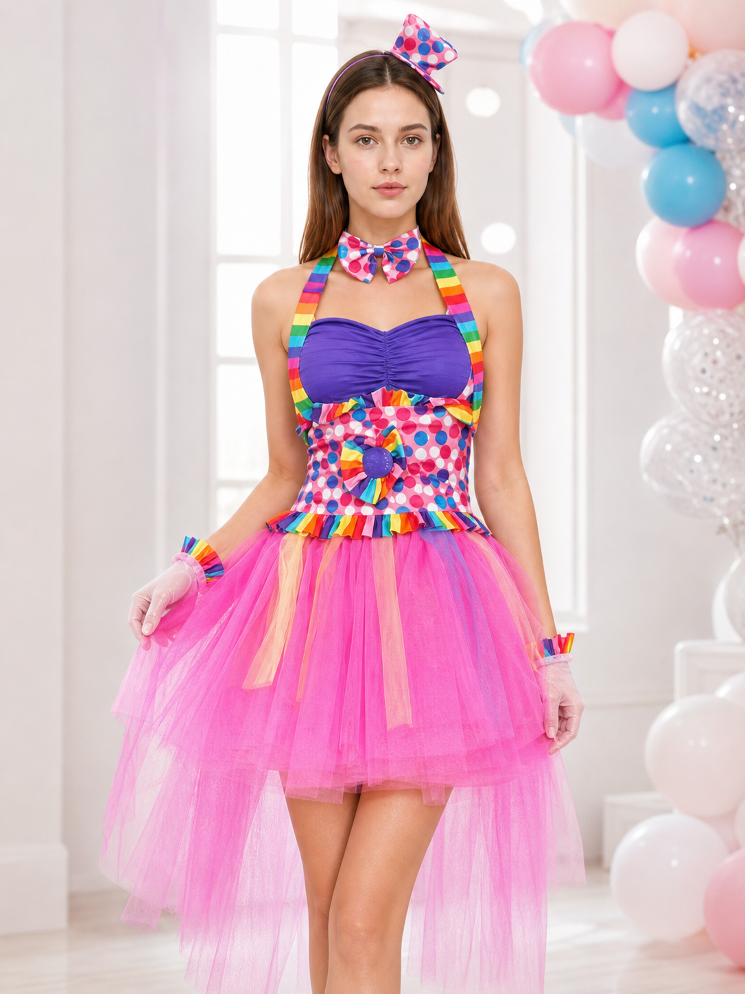 Clown Performance Costume: Dress with Accessories