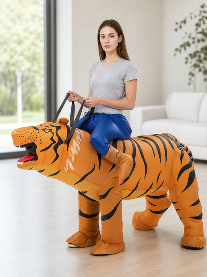 Inflatable Riding Tiger Costume, One Size
