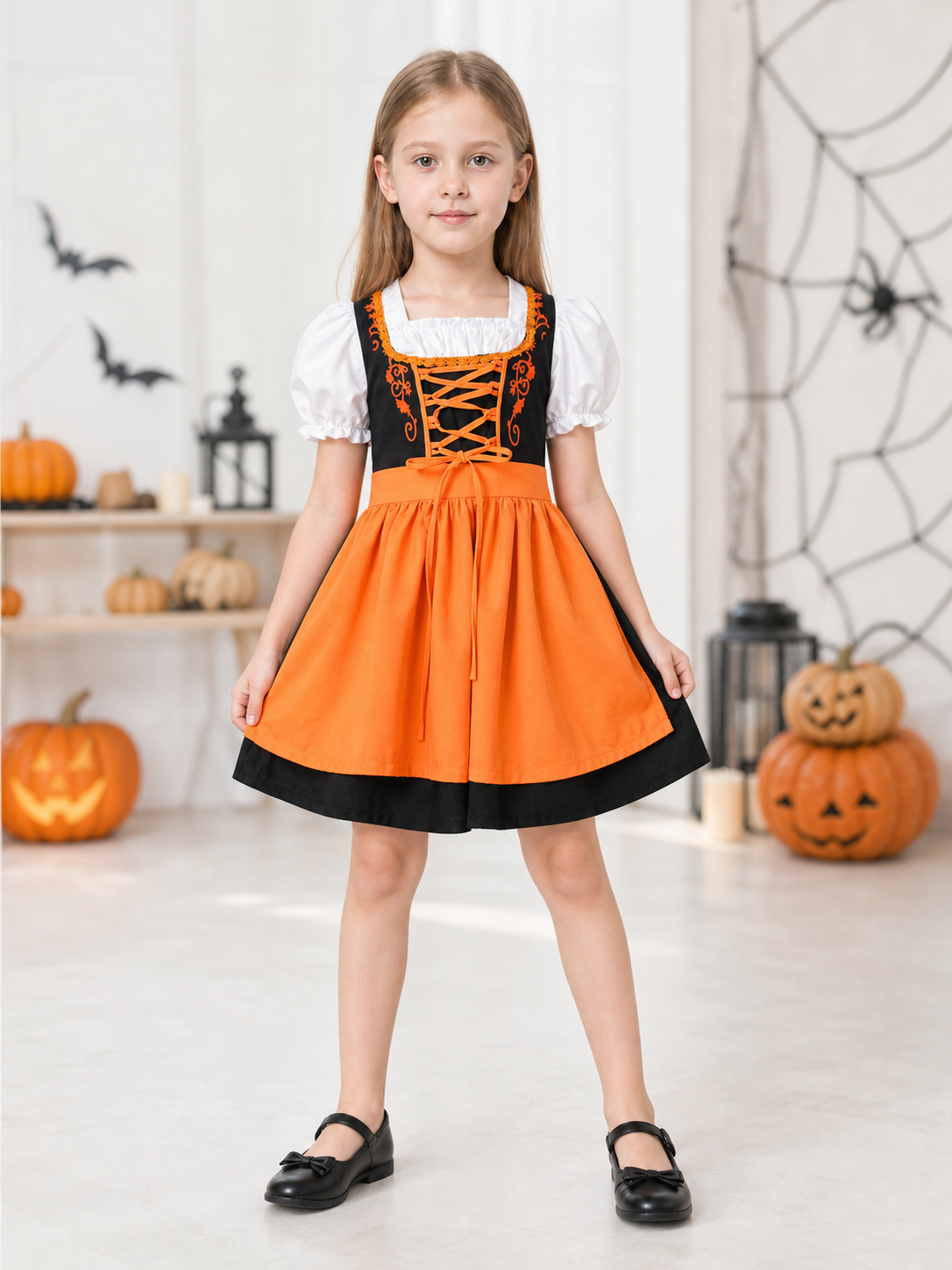 Carnival Dress in Folk Style with Lacing