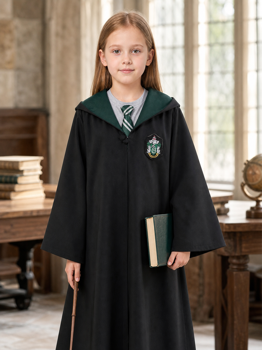 Wizard Costume: Hooded Robe with Tie