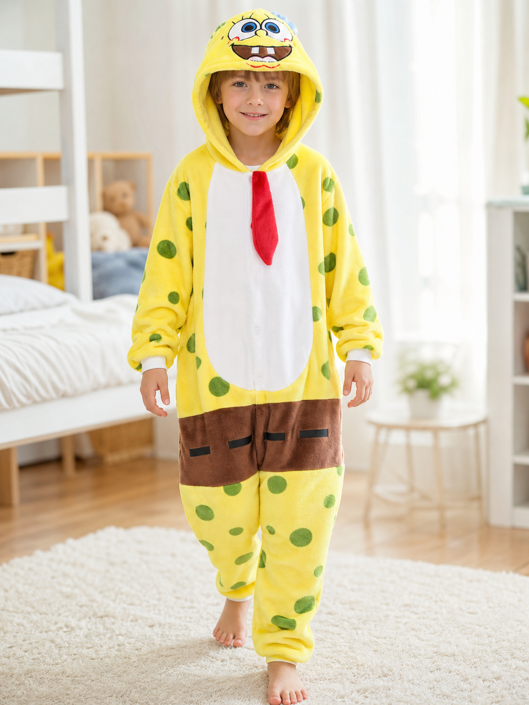 Hooded Printed Pajama Jumpsuit
