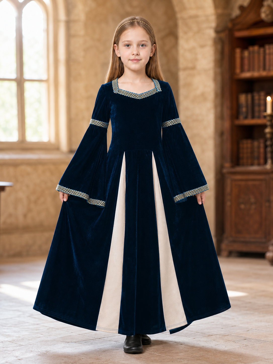Medieval-style costume dress with headband