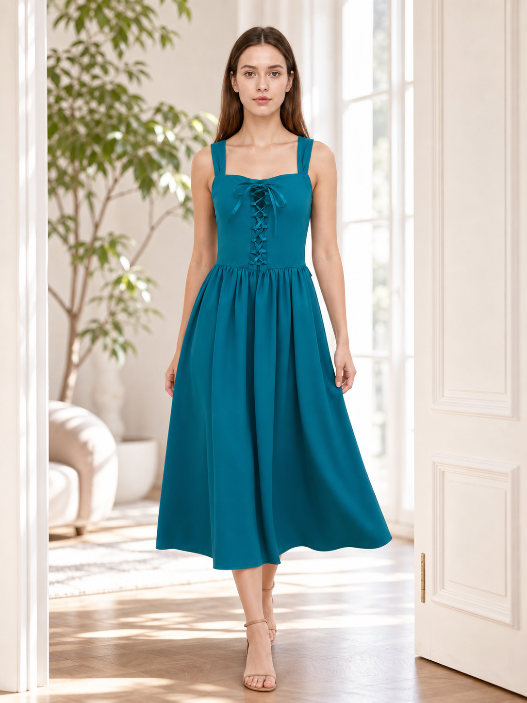 Medieval Strappy Lace-Up Dress