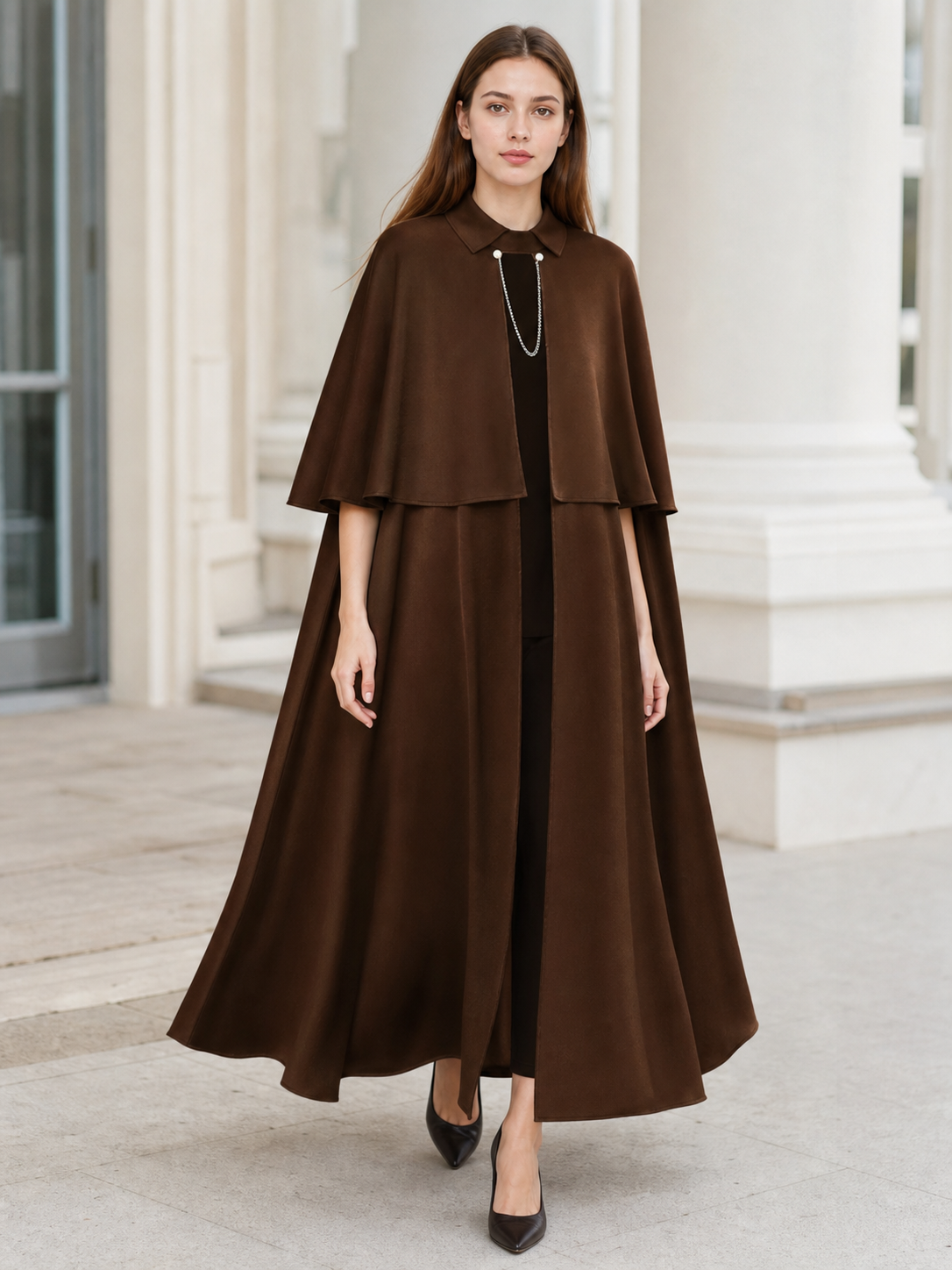 Brown Gothic Cloak with Chain
