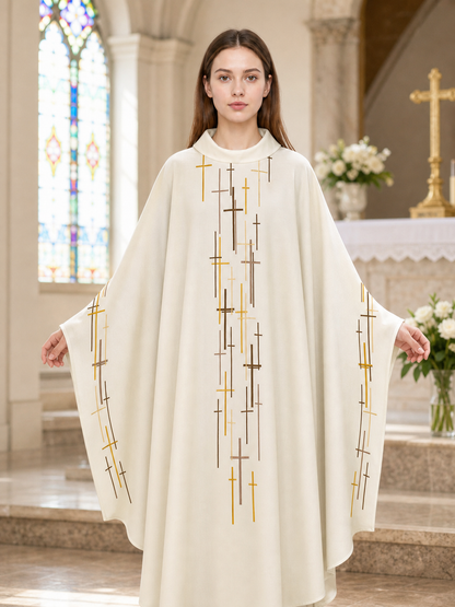 Religious Ceremonial Robe with Cross Pattern