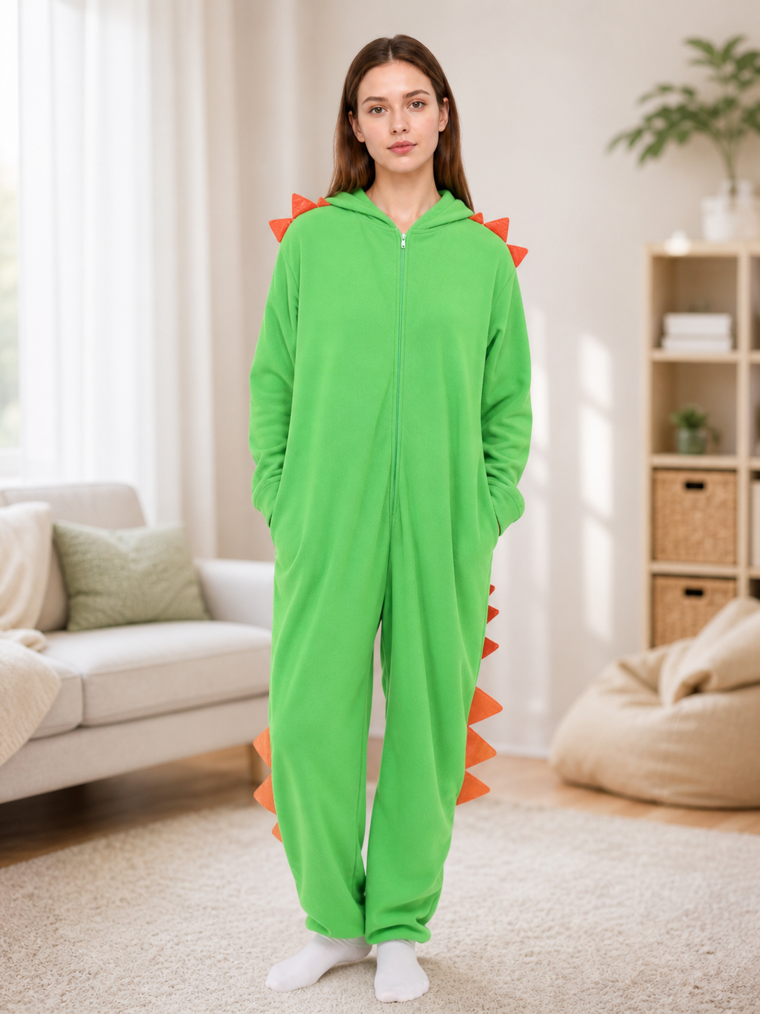 Green Hooded Dinosaur Costume