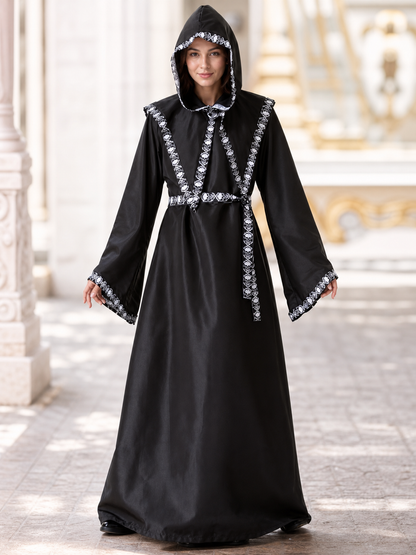 Gothic Hooded Robe with Belt