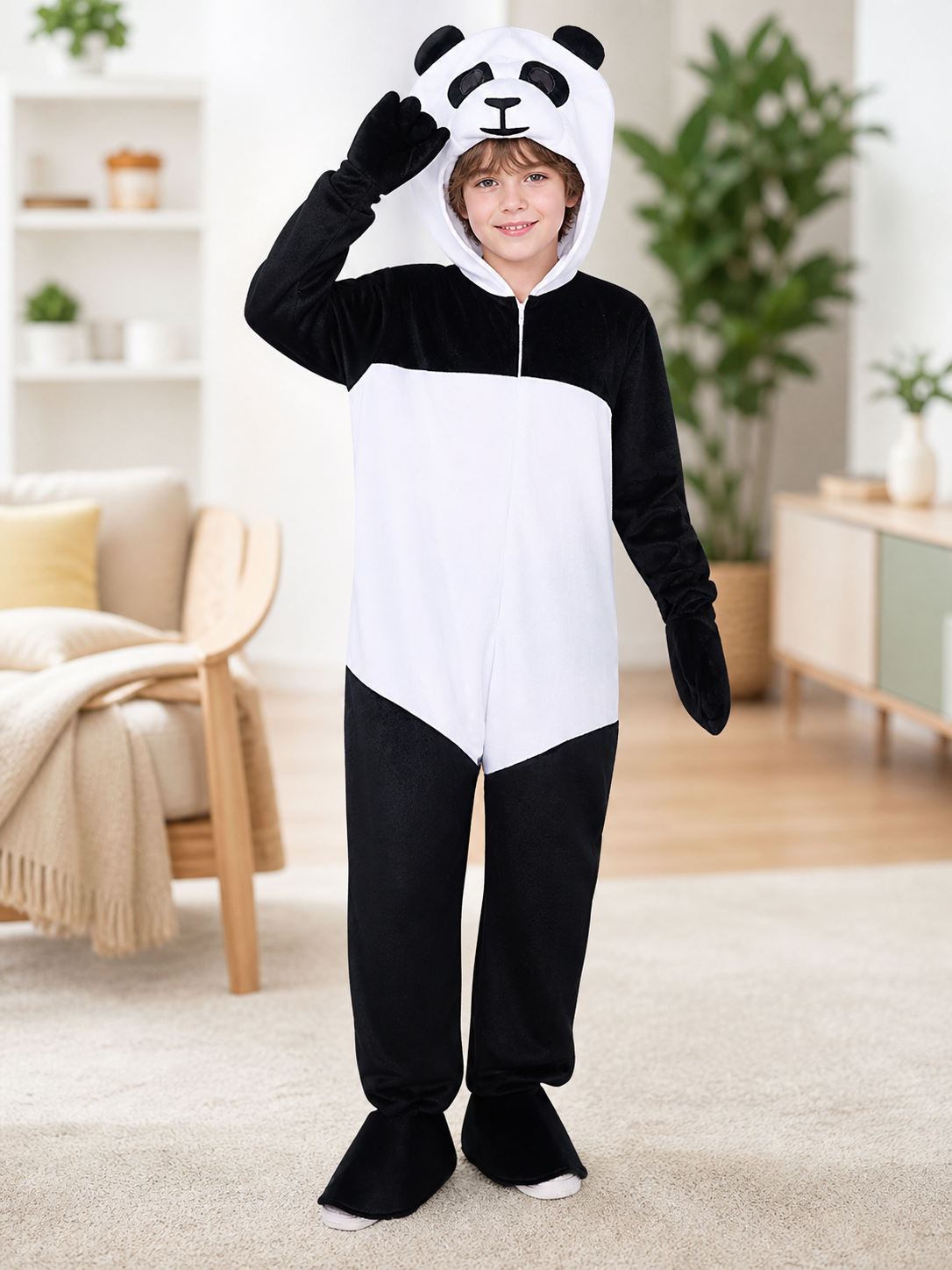 One-piece panda costume for cosplay and themed events