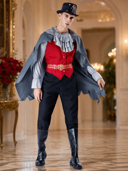 Vampire Halloween costume with cape and hat