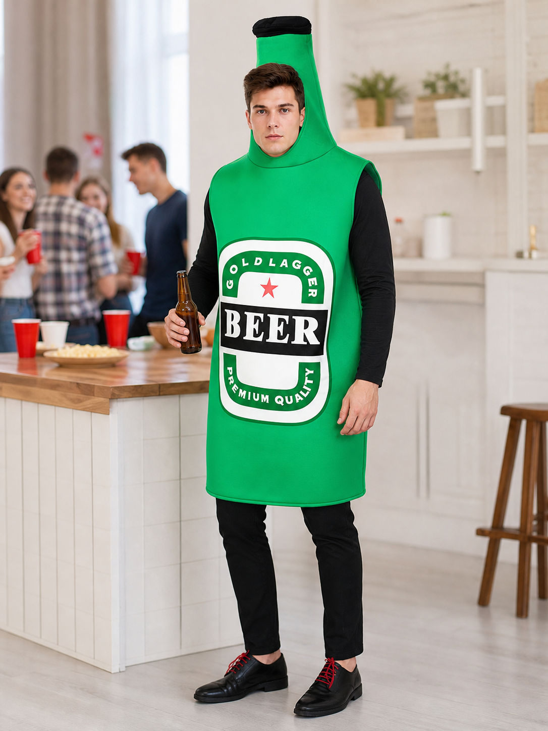 Halloween Beer Bottle Costume with Hood