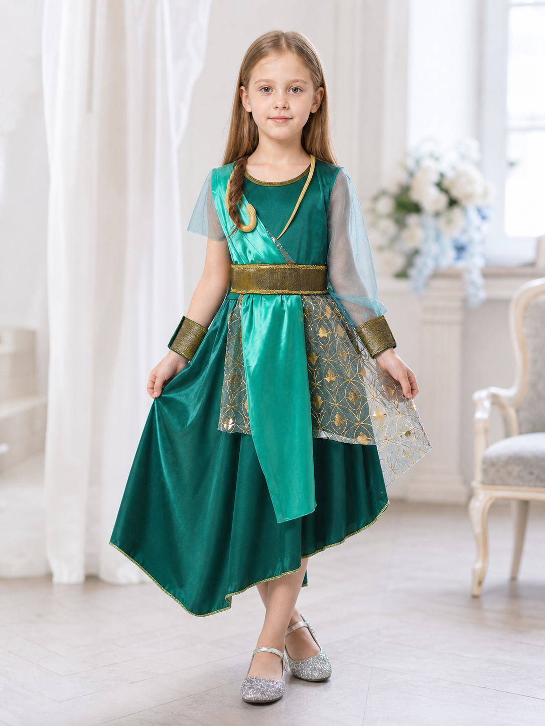 Medusa costume dress with headpiece for parties