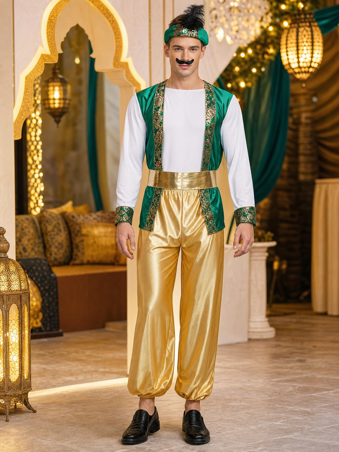 Aladdin Carnival Costume with Vest and Harem Pants