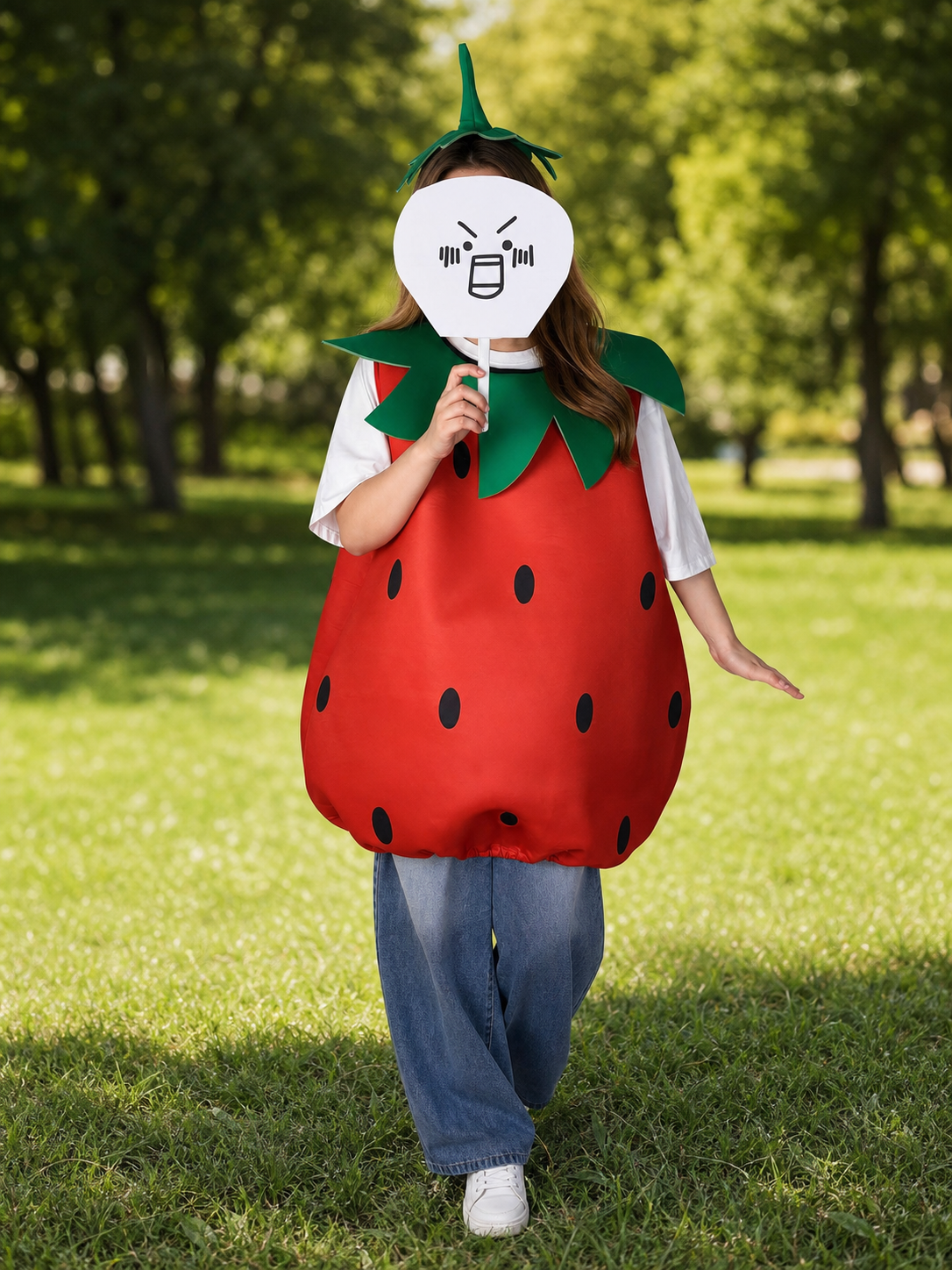 Adult Strawberry Costume with Mask