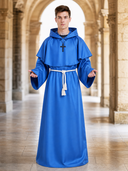Medieval-Style Hooded Robe Costume