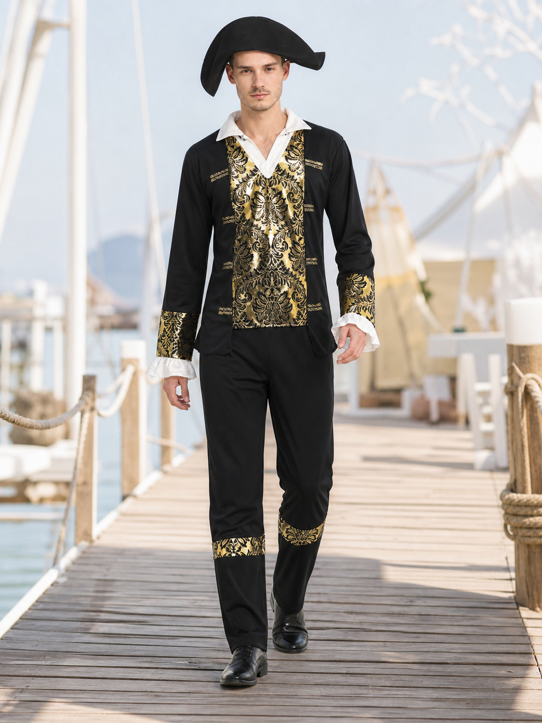 Pirate Carnival Costume with Hat and Pants