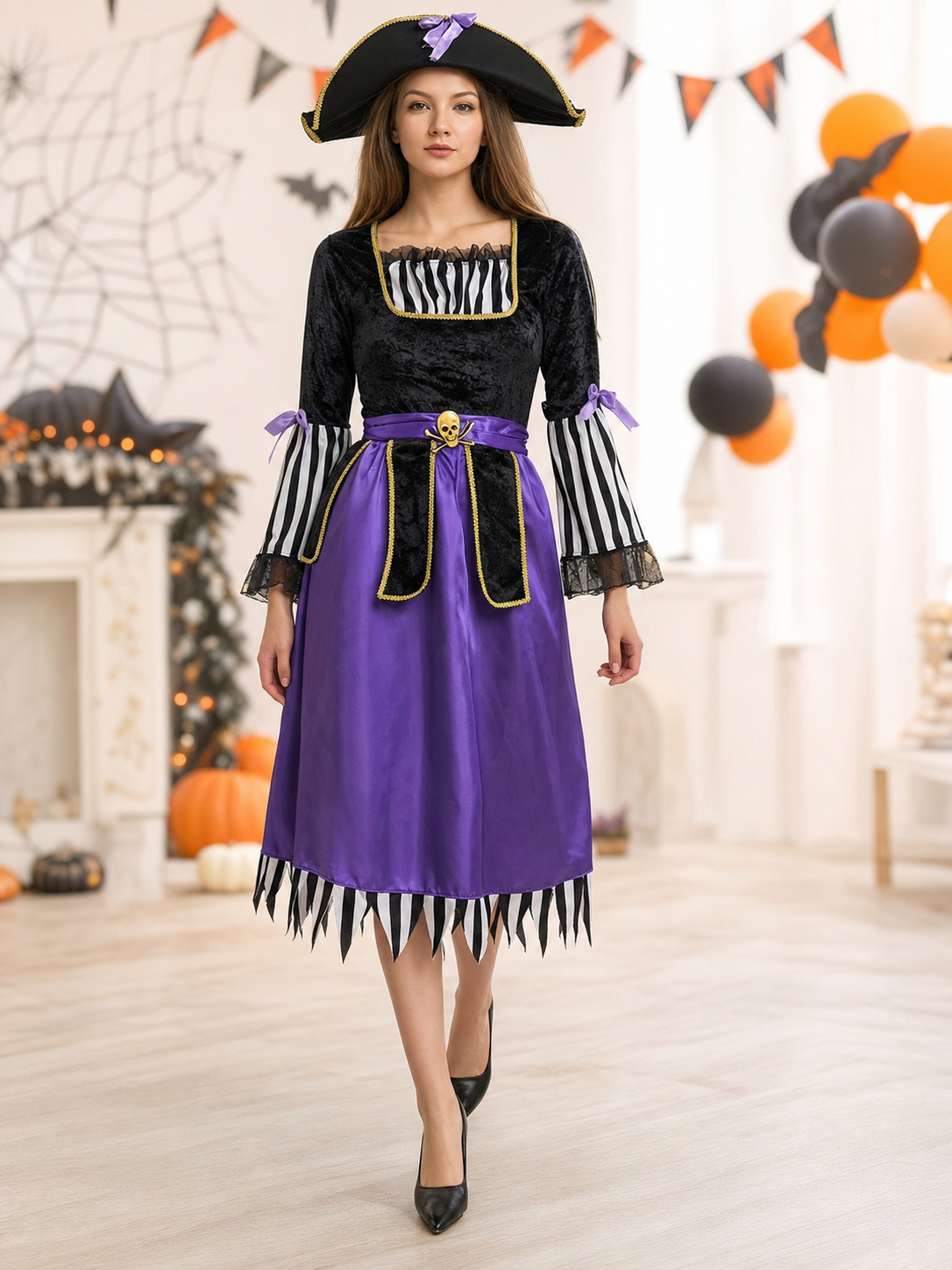 Pirate Carnival Costume with Hat and Belt