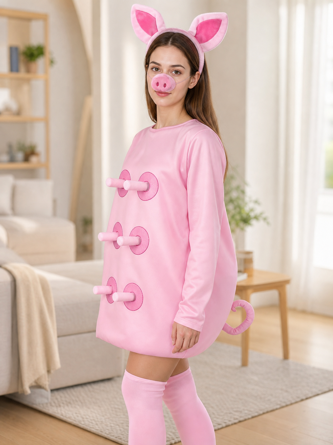 Adult Pink Pig Costume