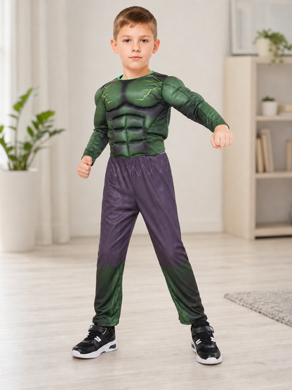 Kids' Hulk superhero costume with mask, jumpsuit