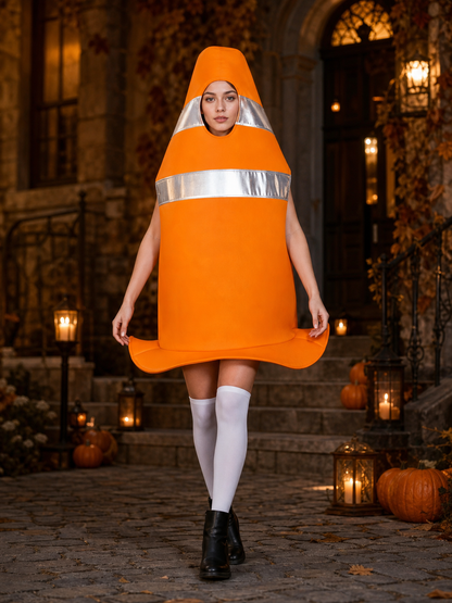 Adult Orange Traffic Cone Costume for Parties
