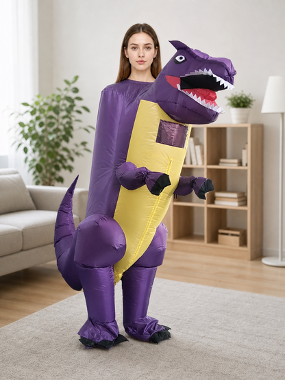 Purple Inflatable Tyrannosaurus Rex Dinosaur Costume