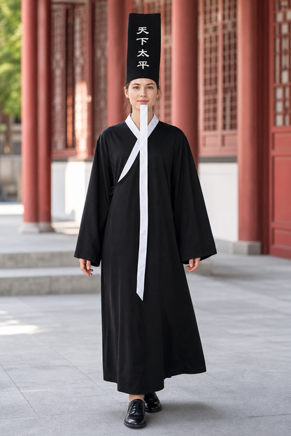 Chinese-Style Zombie Costume with Black Hat