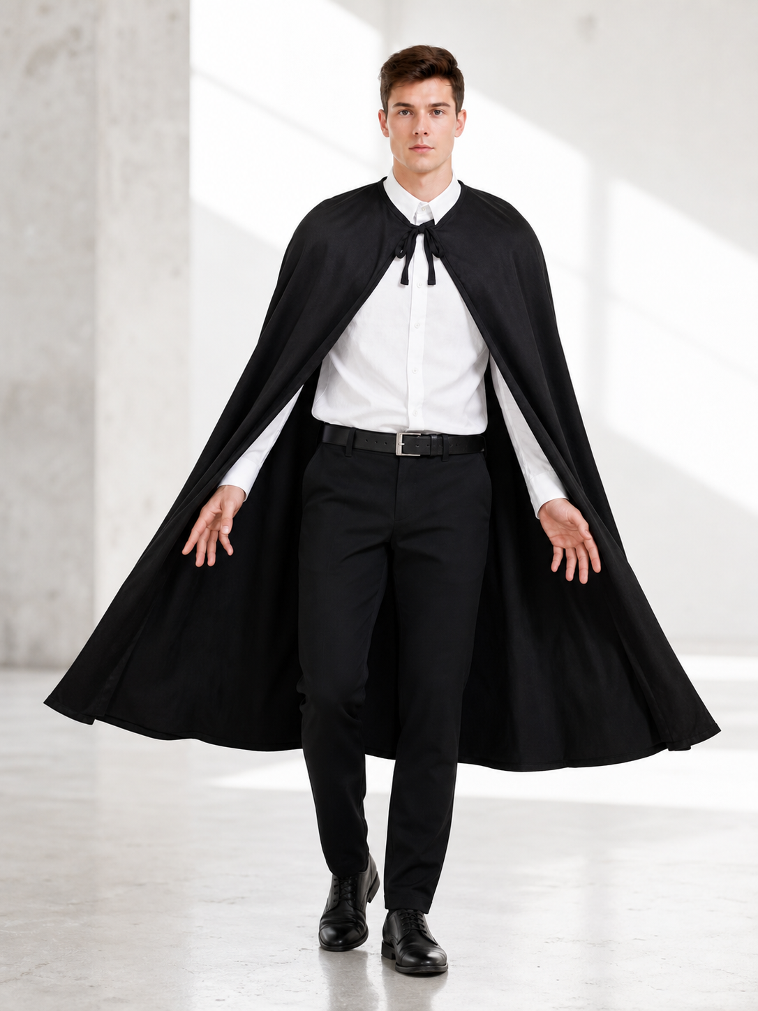 Black Long Cape Cloak for Halloween and the Stage