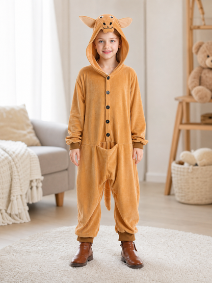 Kangaroo Hooded Costume Jumpsuit