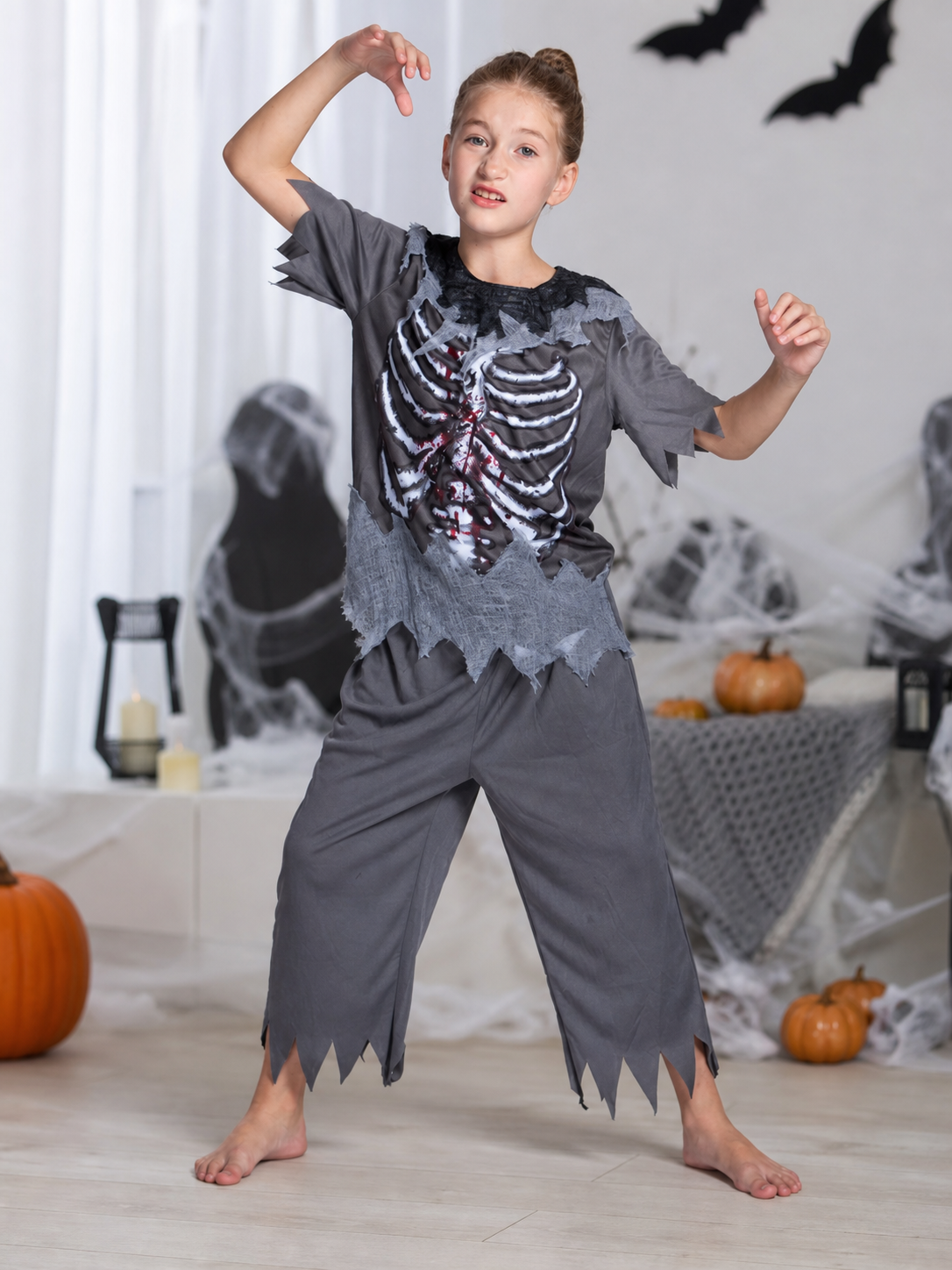 Halloween Skeleton Costume: Shirt and Pants